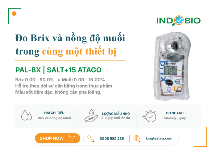 Máy đo brix và nồng độ muối PAL-BX|SALT+15 ATAGO cho gia vị